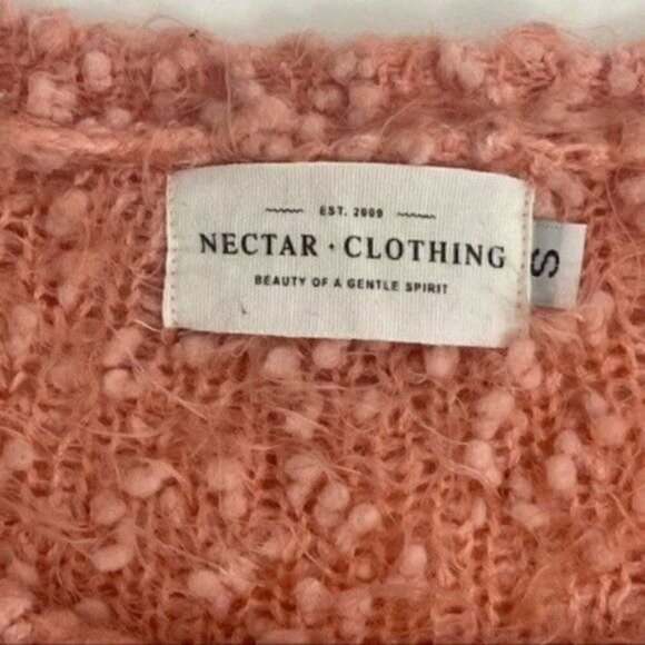 Nectar Clothing Peach Popcorn Knit Sweater Size Small - Picture 7 of 8